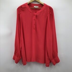 Habitual Woman Coral Amara Long Sleeve Pintuk Pleated Blouse
